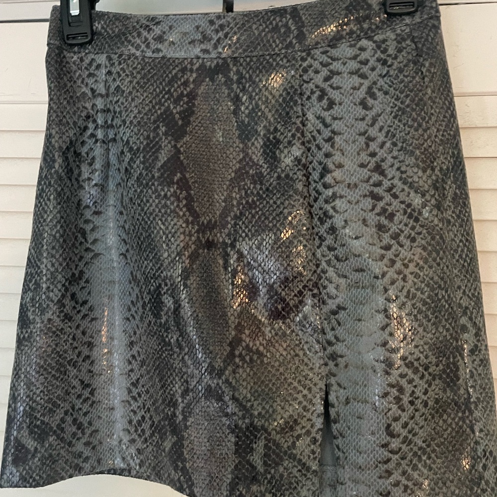 Snakeskin mini skirt